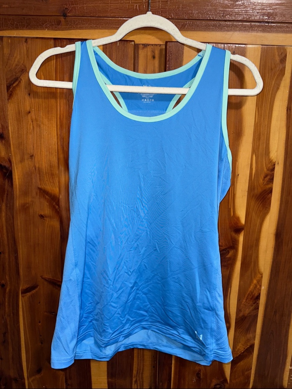 Huk Blue Tank Top with Mint Trim - Women's Athletic Tank